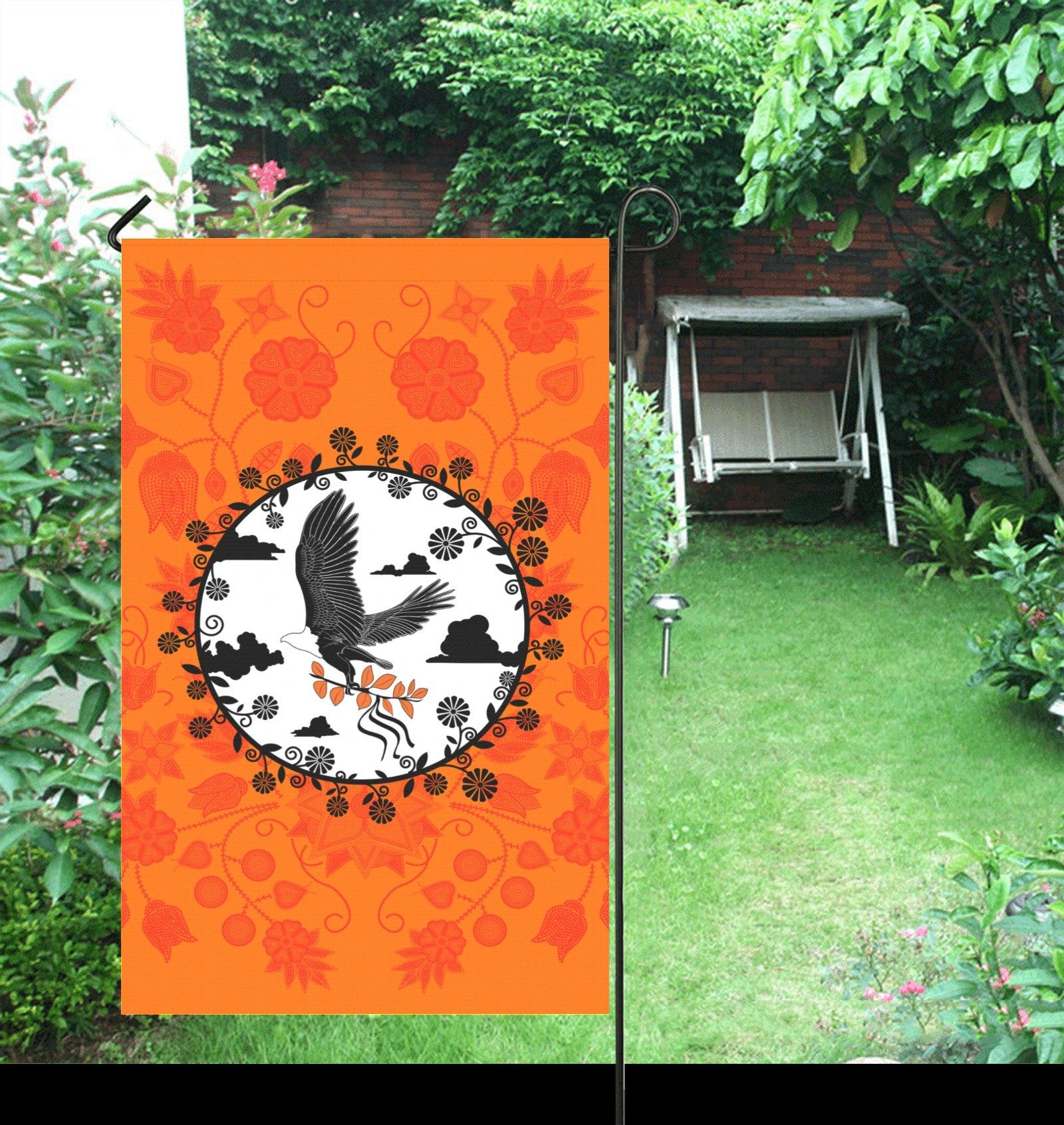 Floral Beadwork Real Orange - Carrying Their Prayers Garden Flag 36''x60'' (Two Sides Printing) Garden Flag 36‘’x60‘’ (Two Sides) e-joyer 