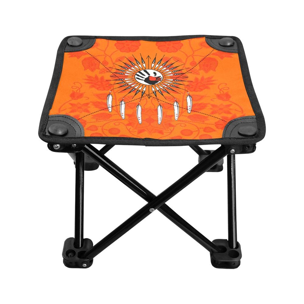 Floral Beadwork Real Orange Feather Directions Folding Fishing Stool