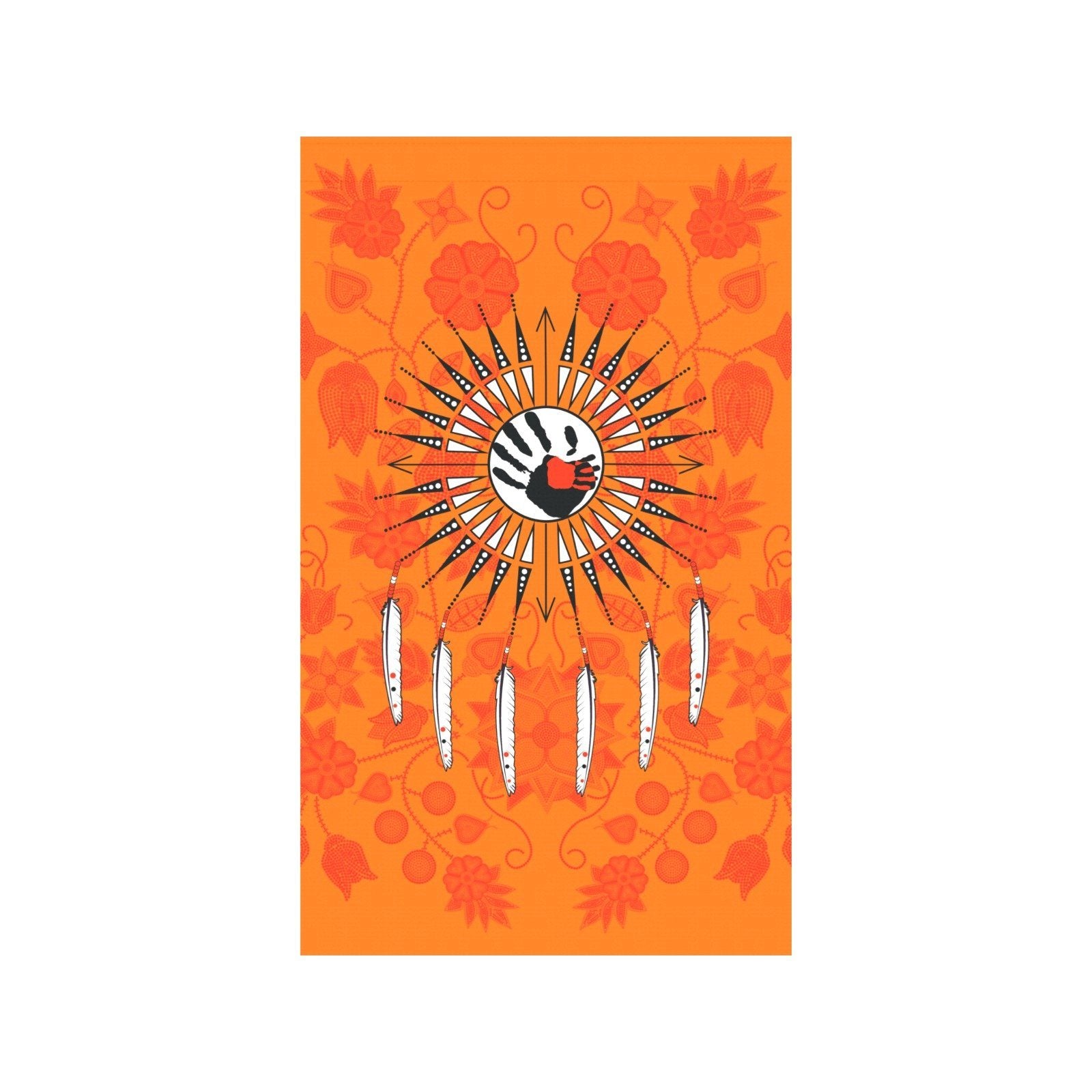 Floral Beadwork Real Orange - Feather Directions Garden Flag 36''x60'' (Two Sides Printing) Garden Flag 36‘’x60‘’ (Two Sides) e-joyer 