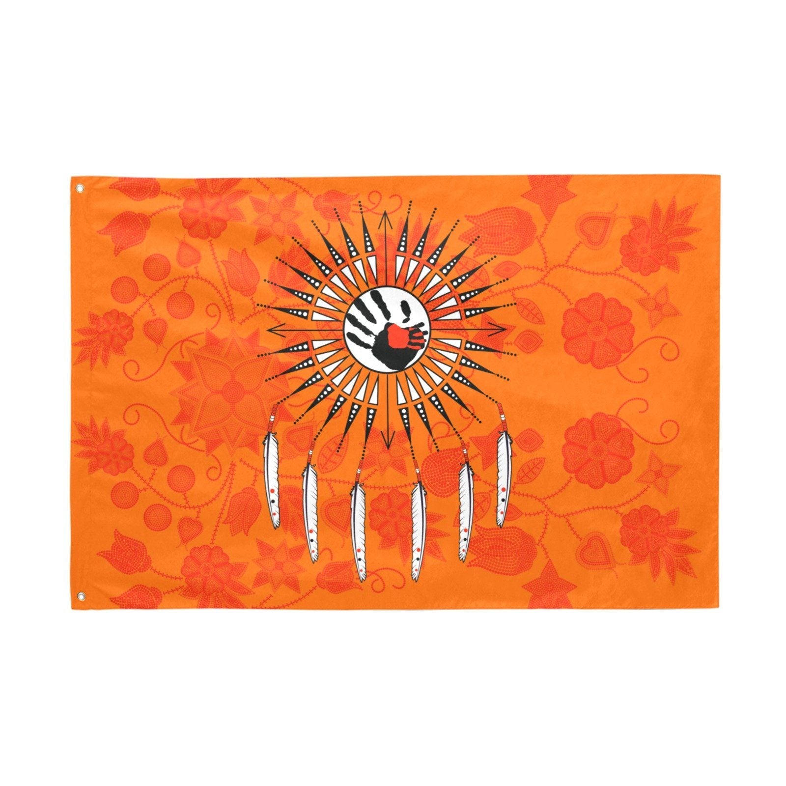 Floral Beadwork Real Orange Feather Directions Garden Flag 70"x47" Garden Flag 70"x47" e-joyer 