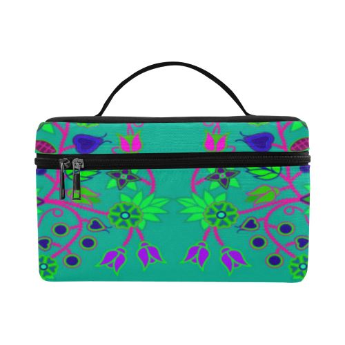 Floral Beadwork Seven Clans Deep Lake Cosmetic Bag/Large (Model 1658) Cosmetic Bag e-joyer 