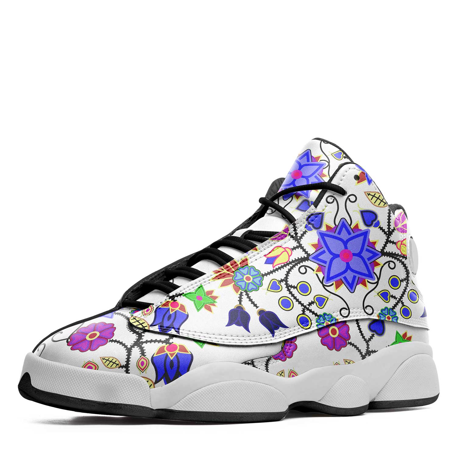 Floral Beadwork Seven Clans White Athletic Shoes Herman 