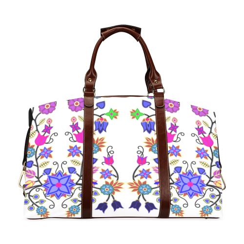 Floral Beadwork Seven Clans White Classic Travel Bag (Model 1643) Remake Classic Travel Bags (1643) e-joyer 