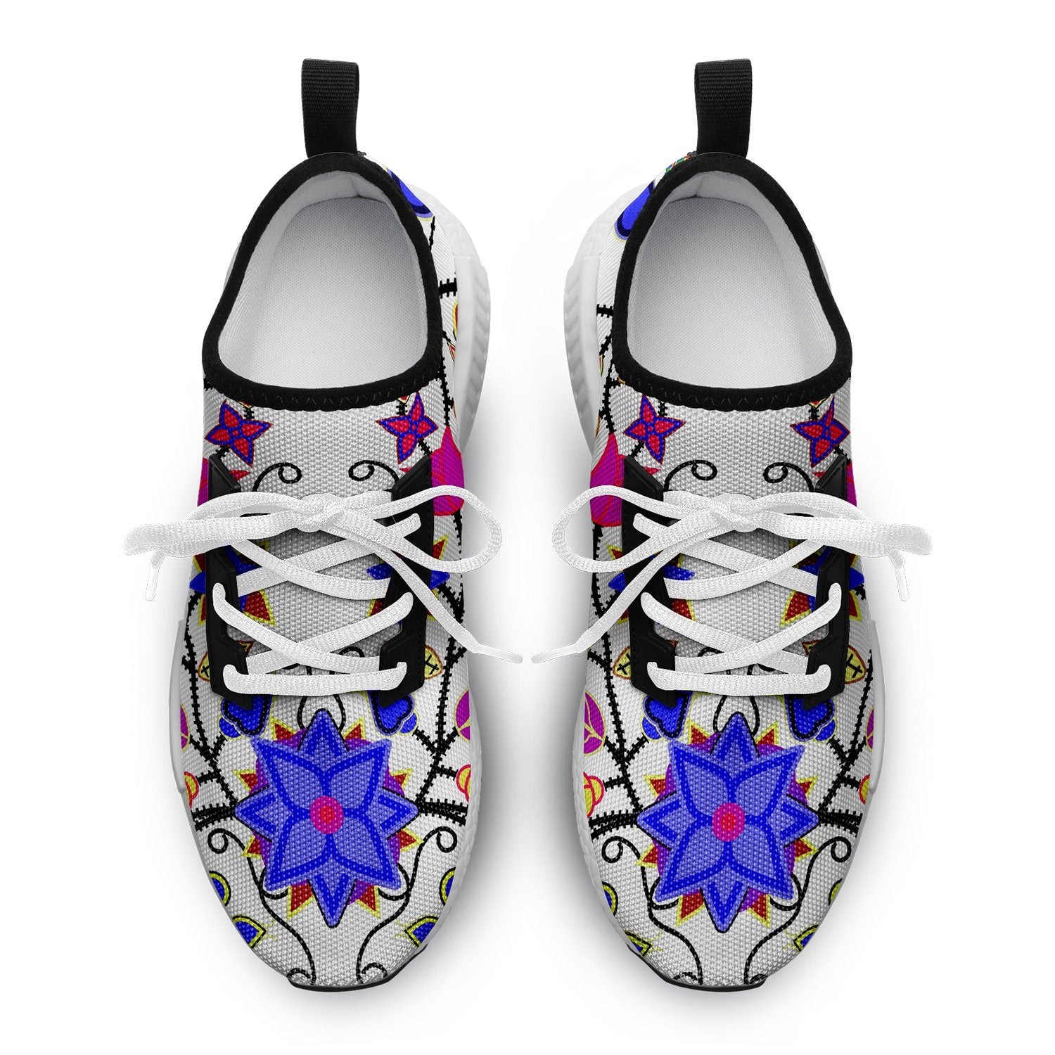 Floral Beadwork Seven Clans White Draco Running Shoes 49 Dzine 