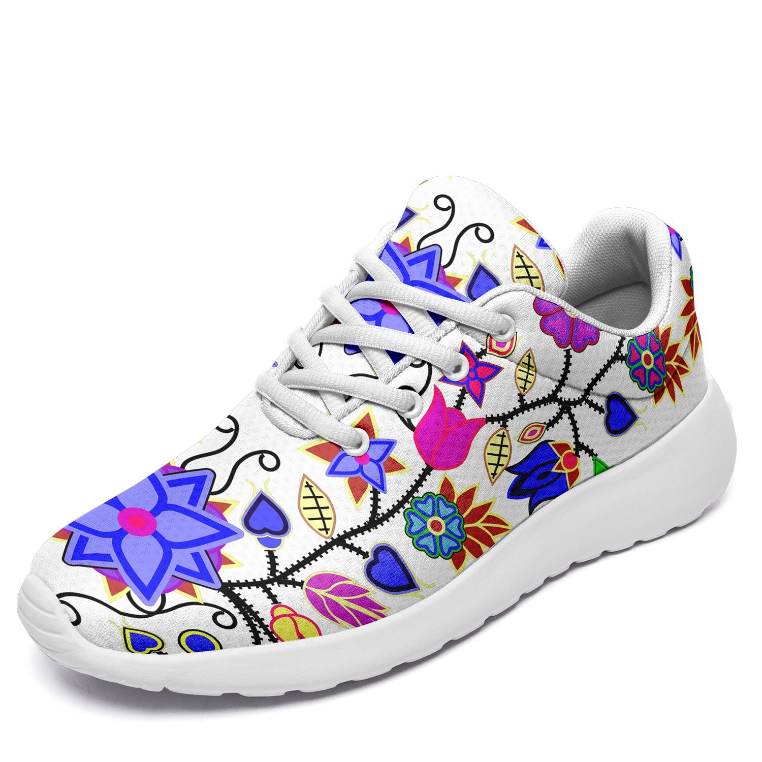 Floral Beadwork Seven Clans White Ikkaayi Sport Sneakers 49 Dzine US Women 4.5 / US Youth 3.5 / EUR 35 White Sole 