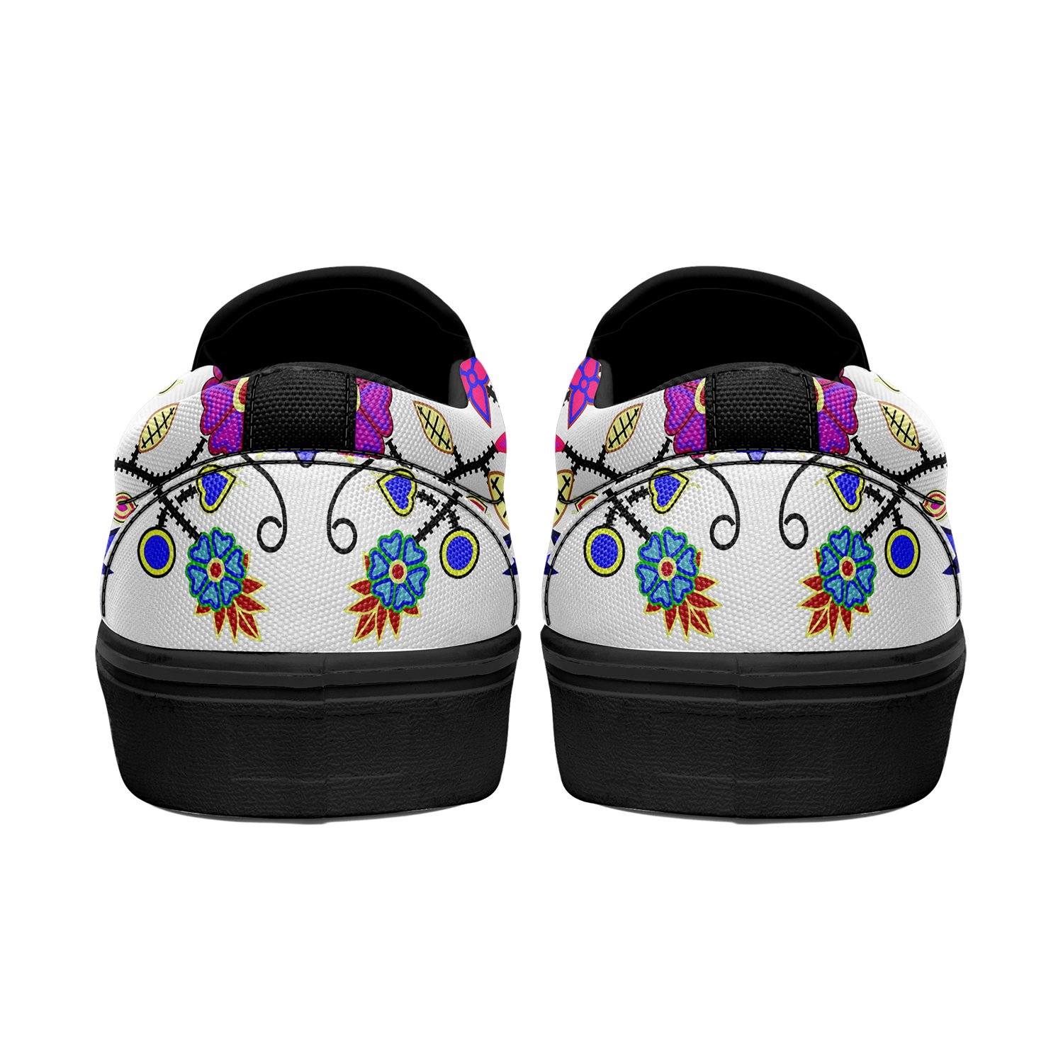 Floral Beadwork Seven Clans White Otoyimm Canvas Slip On Shoes 49 Dzine 