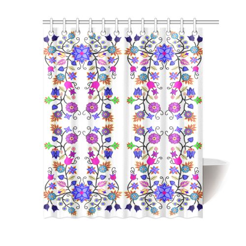 Floral Beadwork Seven Clans White Shower Curtain 60"x72" Shower Curtain 60"x72" e-joyer 