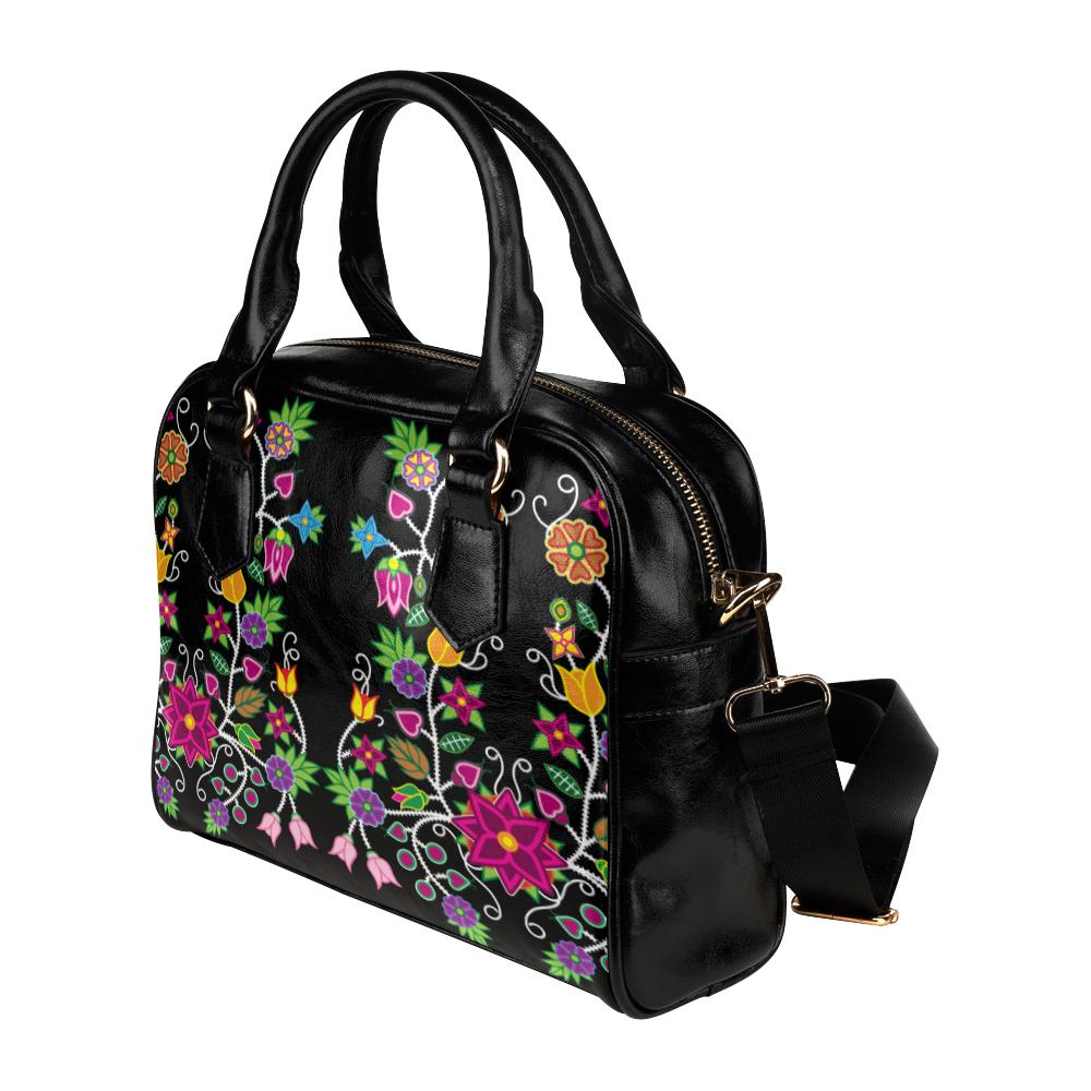 Floral Beadwork Shoulder Handbag (Model 1634) Shoulder Handbags (1634) e-joyer 