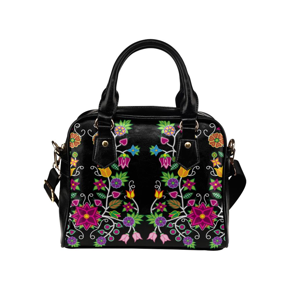 Floral Beadwork Shoulder Handbag (Model 1634) Shoulder Handbags (1634) e-joyer 