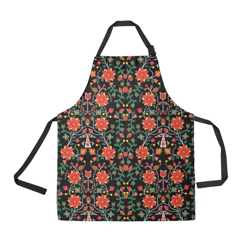 Floral Beadwork Six Bands All Over Print Apron All Over Print Apron e-joyer 