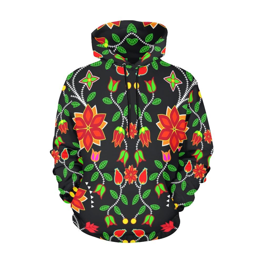 Floral Beadwork Six Bands All Over Print Hoodie for Women (USA Size) (Model H13) All Over Print Hoodie for Women (H13) e-joyer 