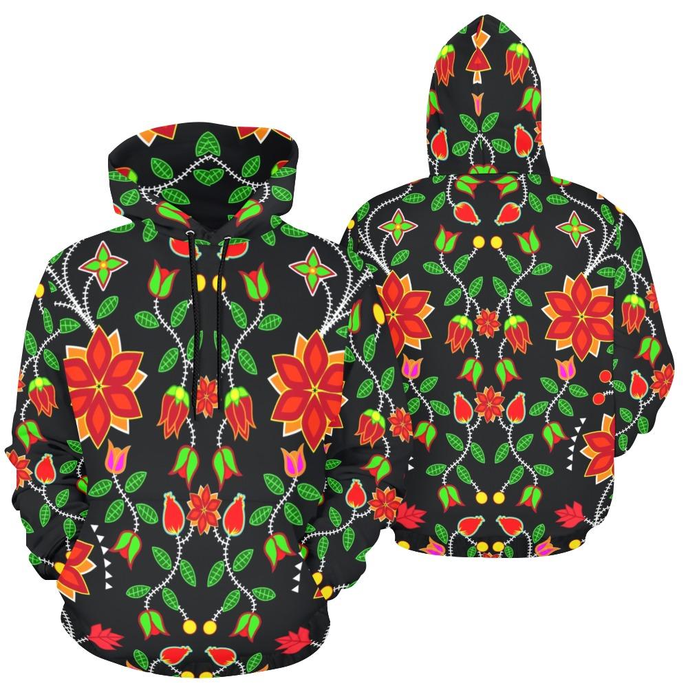 Floral Beadwork Six Bands All Over Print Hoodie for Women (USA Size) (Model H13) All Over Print Hoodie for Women (H13) e-joyer 