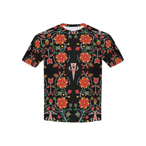 Floral Beadwork Six Bands All Over Print T-shirt for Kid (USA Size) (Model T40) All Over Print T-shirt for Kid (T40) e-joyer 