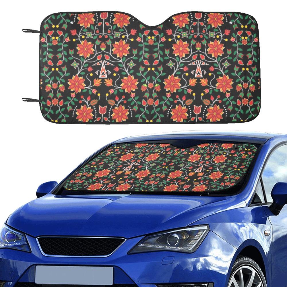 Floral Beadwork Six Bands Car Sun Shade 55"x30" Car Sun Shade e-joyer 