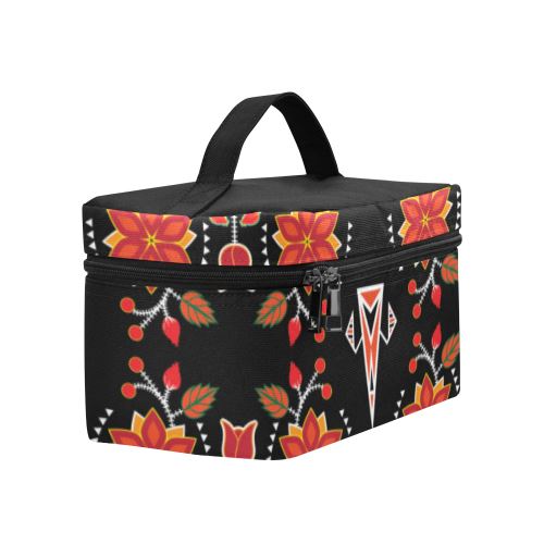 Floral Beadwork Six Bands Cosmetic Bag/Large (Model 1658) Cosmetic Bag e-joyer 