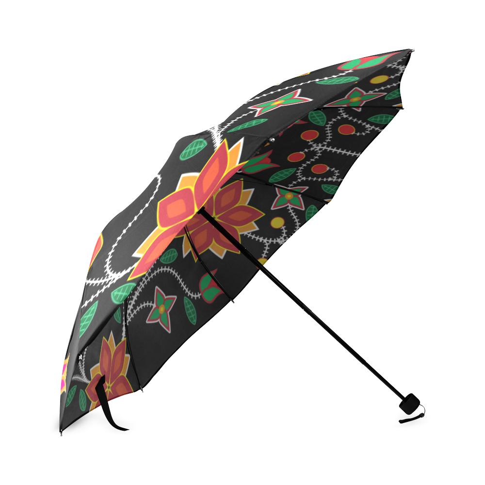 Floral Beadwork Six Bands Foldable Umbrella Foldable Umbrella e-joyer 