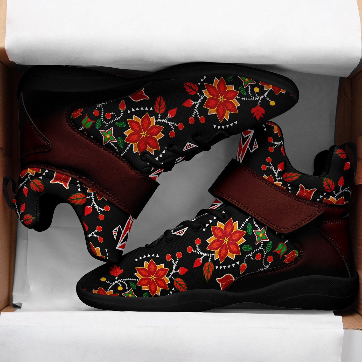 Floral Beadwork Six Bands Ipottaa Basketball / Sport High Top Shoes 49 Dzine 