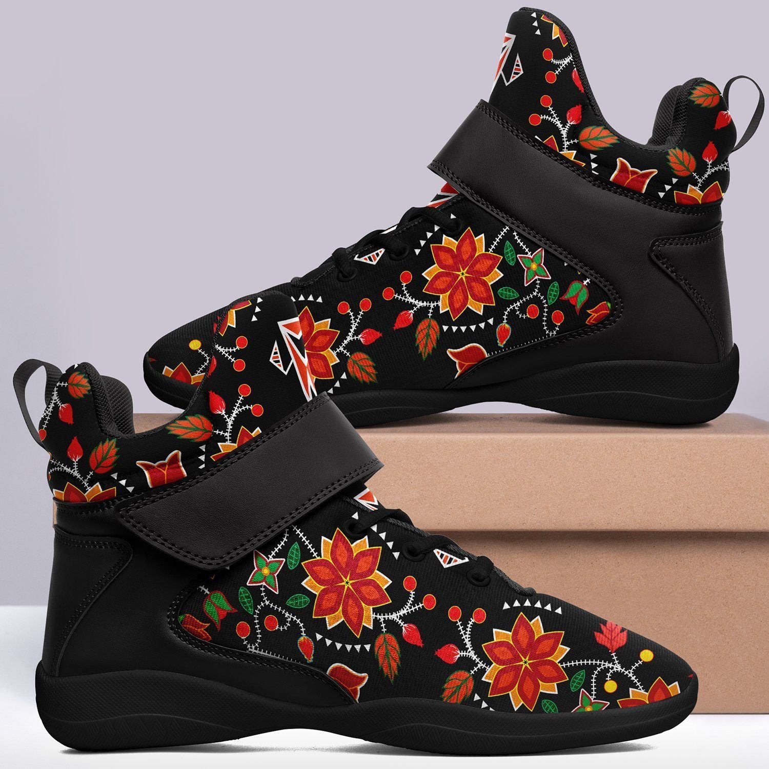 Floral Beadwork Six Bands Ipottaa Basketball / Sport High Top Shoes - Black Sole 49 Dzine 