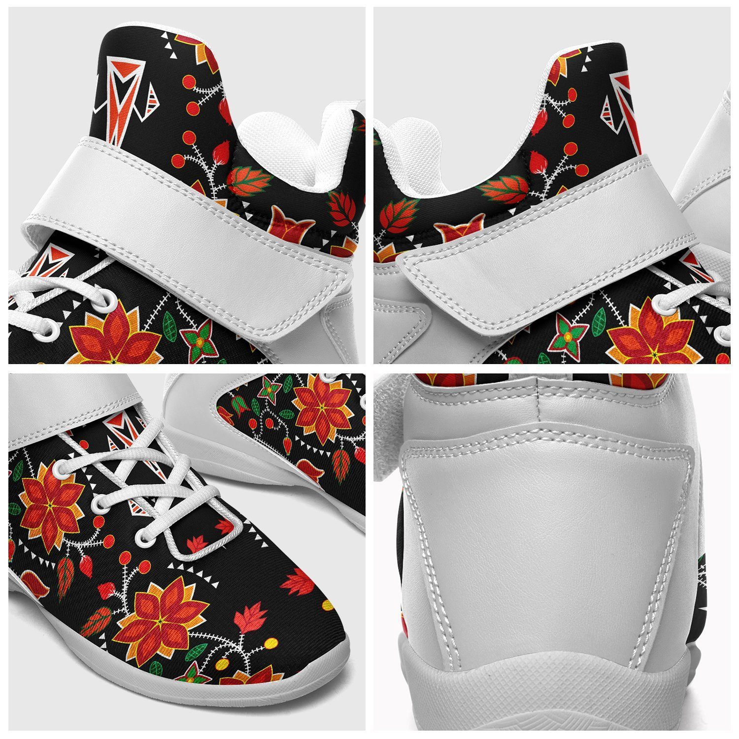 Floral Beadwork Six Bands Kid's Ipottaa Basketball / Sport High Top Shoes 49 Dzine 