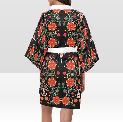 Floral Beadwork Six Bands Kimono Robe Artsadd 