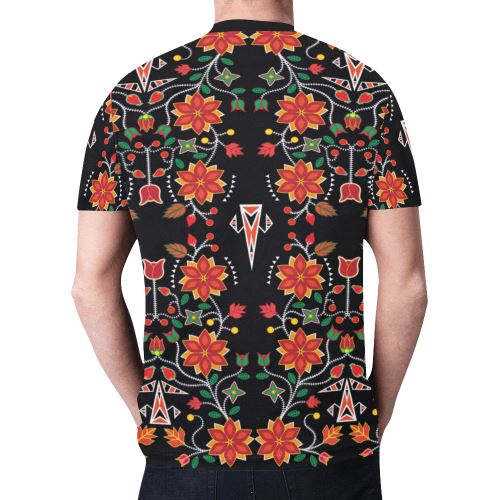 Floral Beadwork Six Bands New All Over Print T-shirt for Men (Model T45) New All Over Print T-shirt for Men (T45) e-joyer 