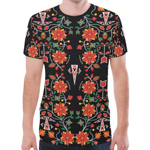 Floral Beadwork Six Bands New All Over Print T-shirt for Men (Model T45) New All Over Print T-shirt for Men (T45) e-joyer 