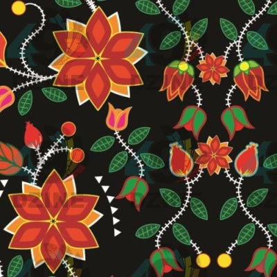 Floral Beadwork Six Bands Satin Fabric 49DzineStore 