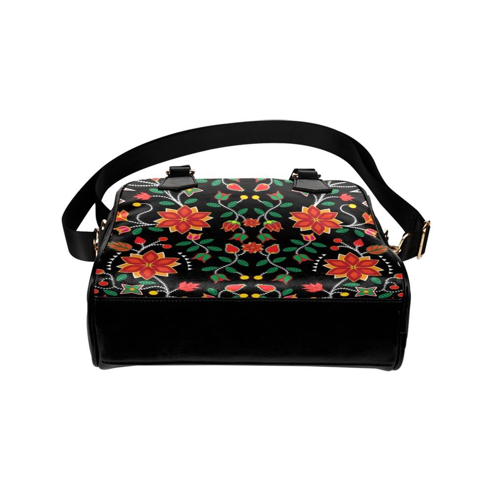 Floral Beadwork Six Bands Shoulder Handbag (Model 1634) bag e-joyer 