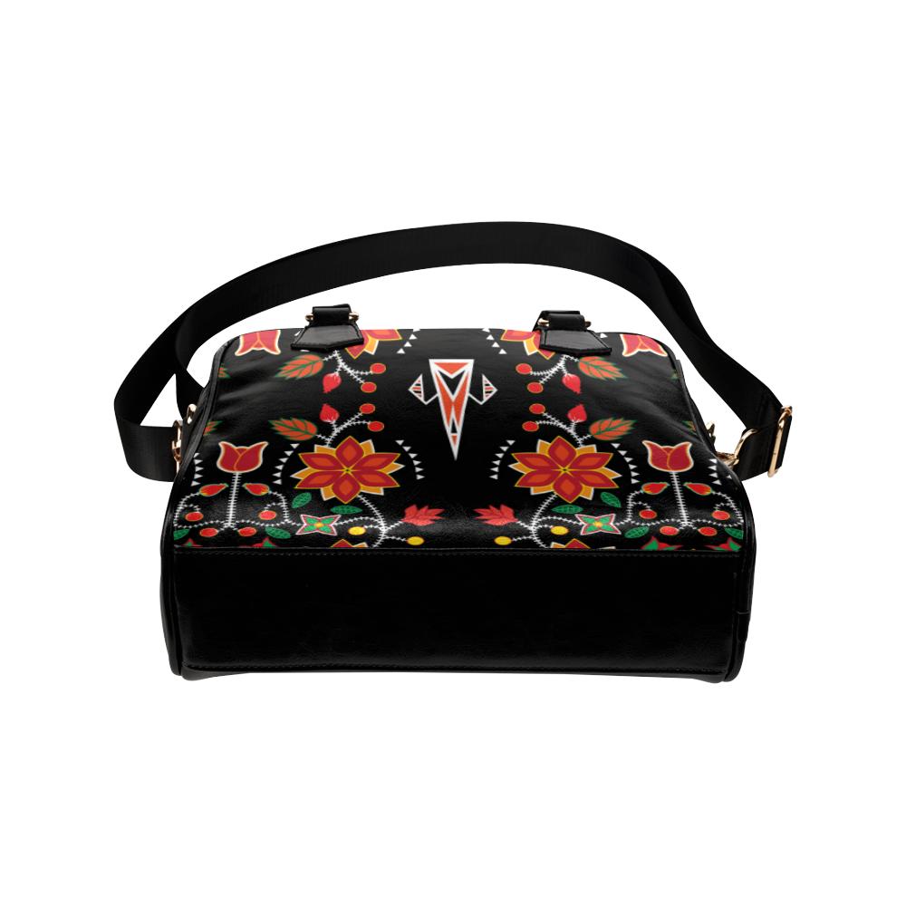 Floral Beadwork Six Bands Shoulder Handbag (Model 1634) Shoulder Handbags (1634) e-joyer 
