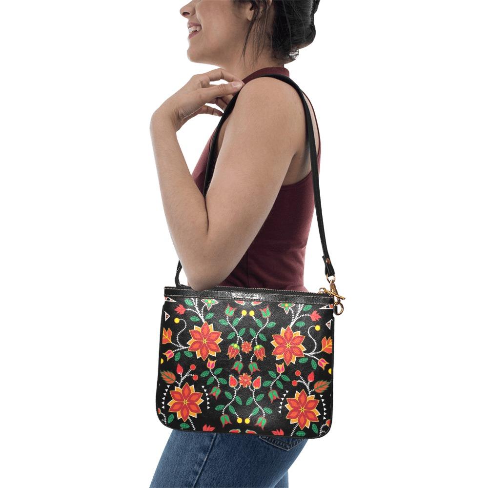 Floral Beadwork Six Bands Small Shoulder Bag (Model 1710) bag e-joyer 
