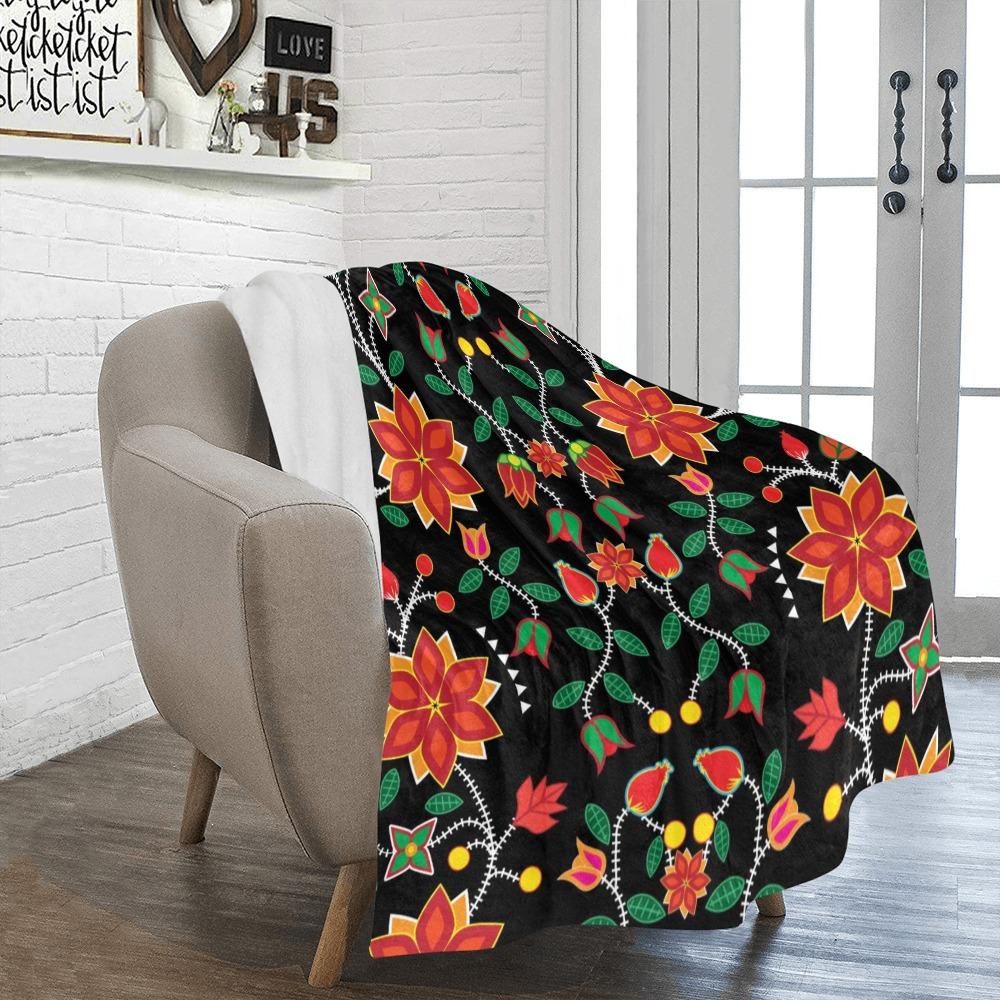 Floral Beadwork Six Bands Ultra-Soft Micro Fleece Blanket 50"x60" blanket e-joyer 