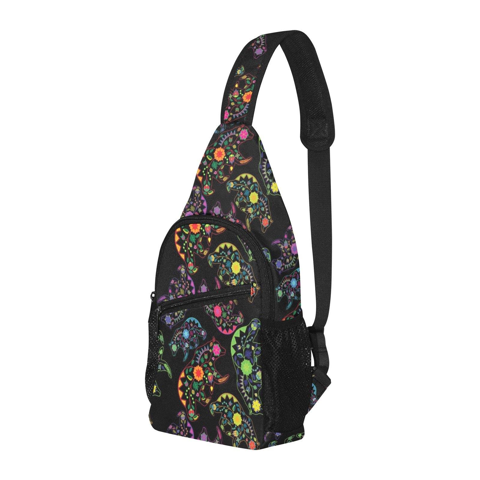 Floral Bear All Over Print Chest Bag (Model 1719) All Over Print Chest Bag (1719) e-joyer 