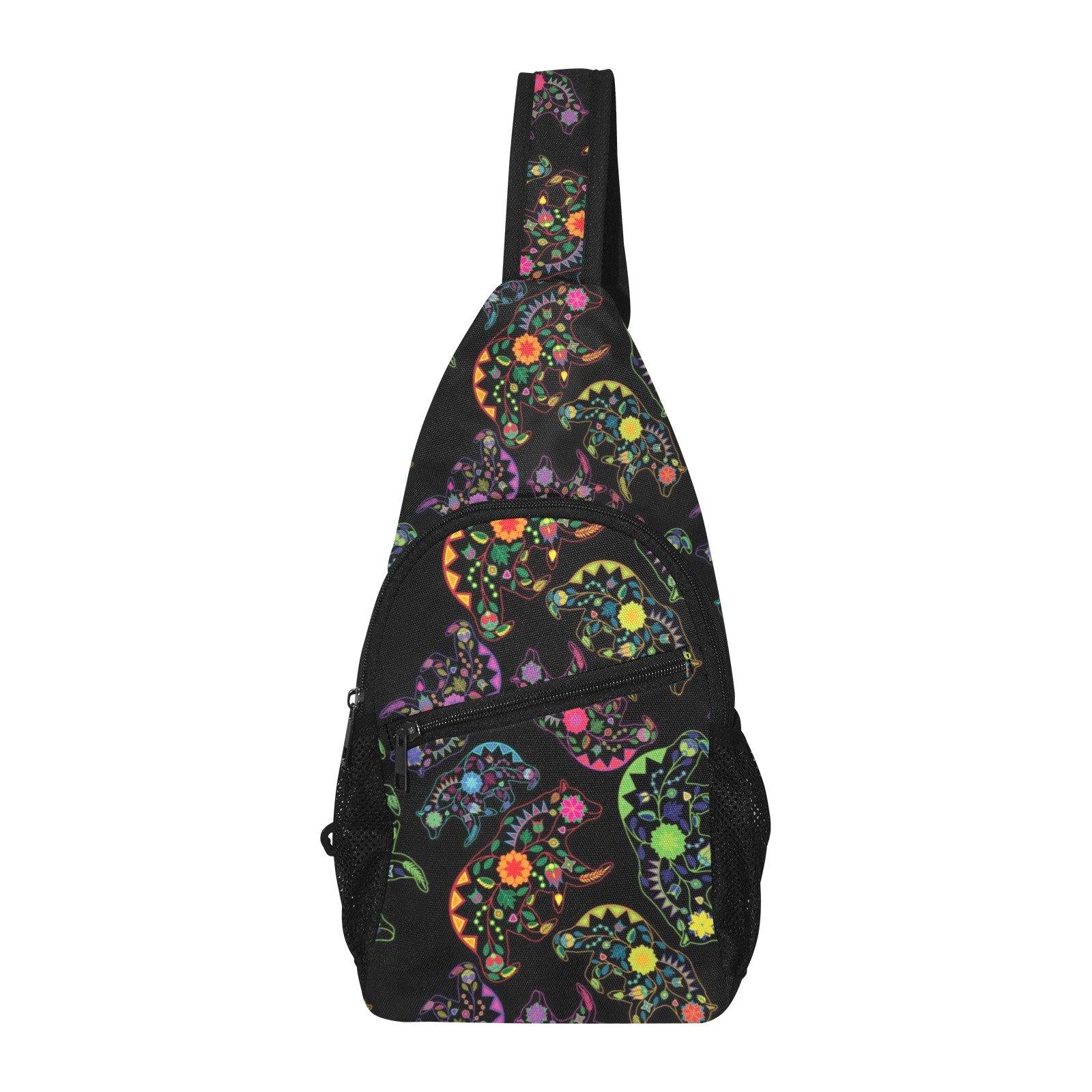 Floral Bear All Over Print Chest Bag (Model 1719) All Over Print Chest Bag (1719) e-joyer 