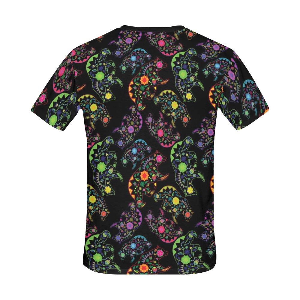Floral Bear All Over Print T-Shirt for Men (USA Size) (Model T40) All Over Print T-Shirt for Men (T40) e-joyer 