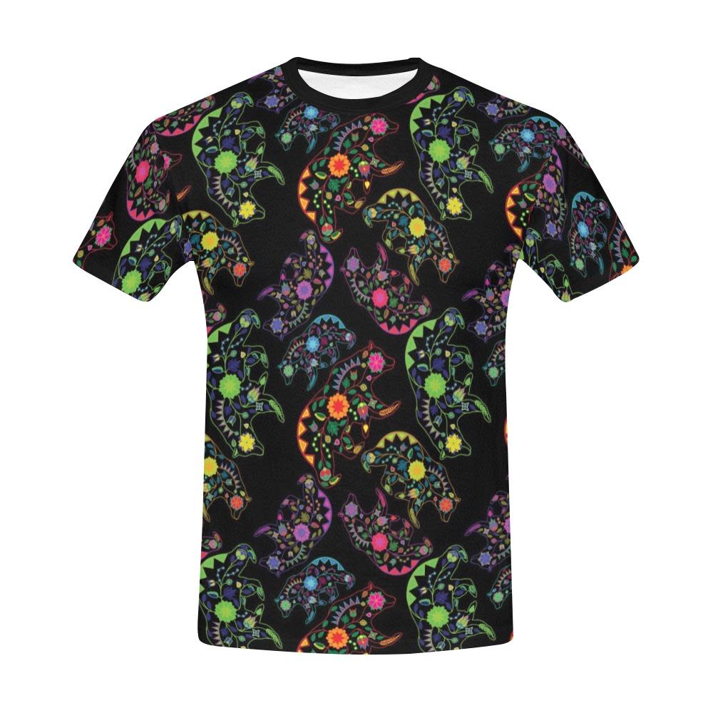 Floral Bear All Over Print T-Shirt for Men (USA Size) (Model T40) All Over Print T-Shirt for Men (T40) e-joyer 