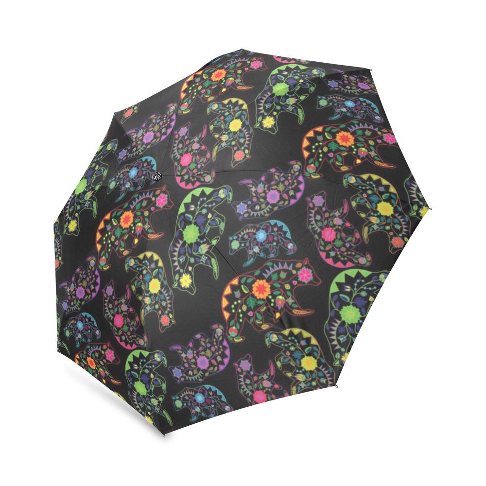 Floral Bear Foldable Umbrella (Model U01) Foldable Umbrella e-joyer 