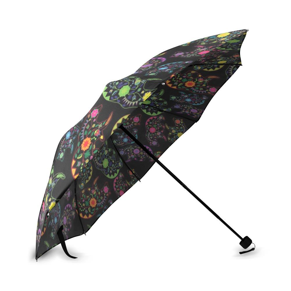 Floral Bear Foldable Umbrella (Model U01) Foldable Umbrella e-joyer 