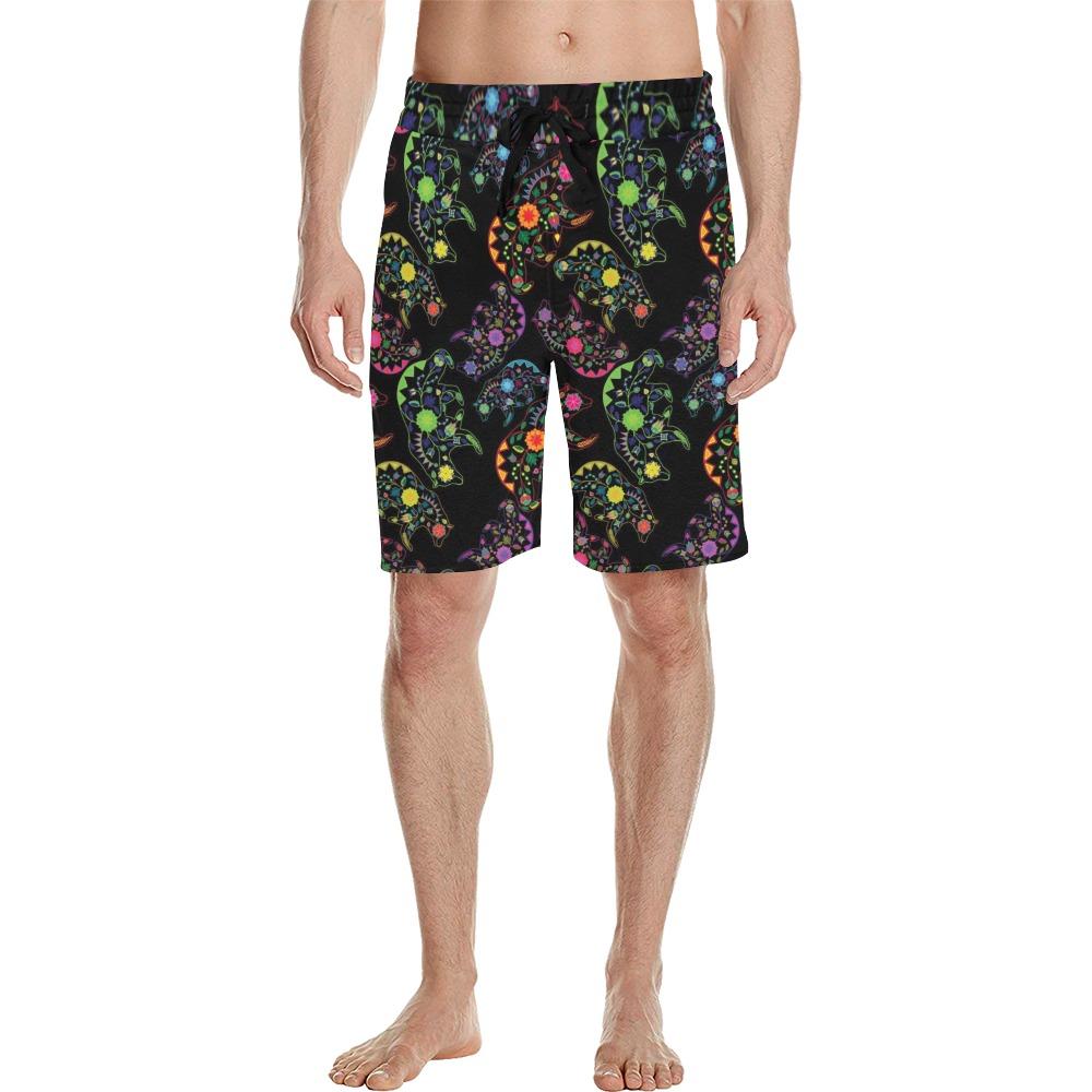 Floral Bear Men's All Over Print Casual Shorts (Model L23) Men's Casual Shorts (L23) e-joyer 