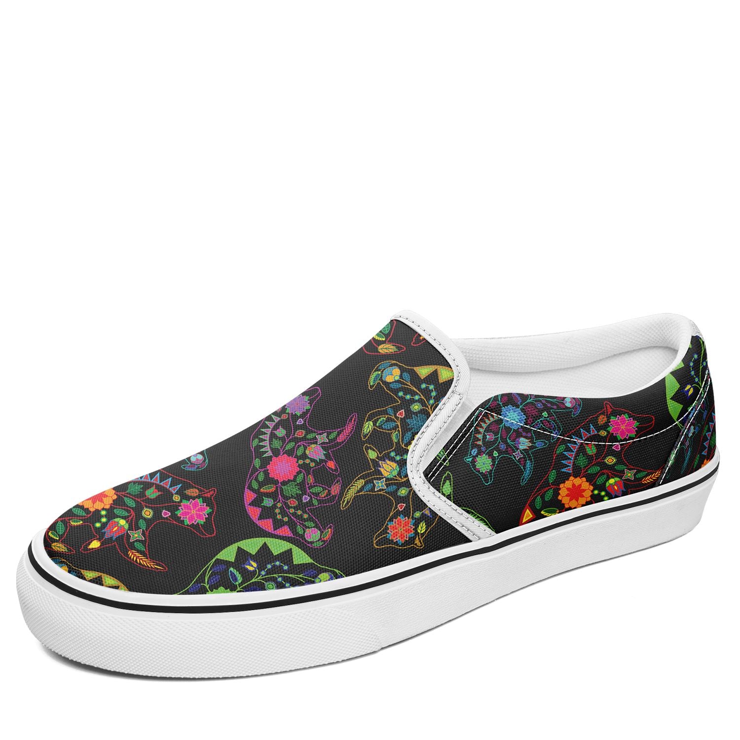 Floral Bear Otoyimm Canvas Slip On Shoes otoyimm Herman US Youth 1 / EUR 32 White Sole 