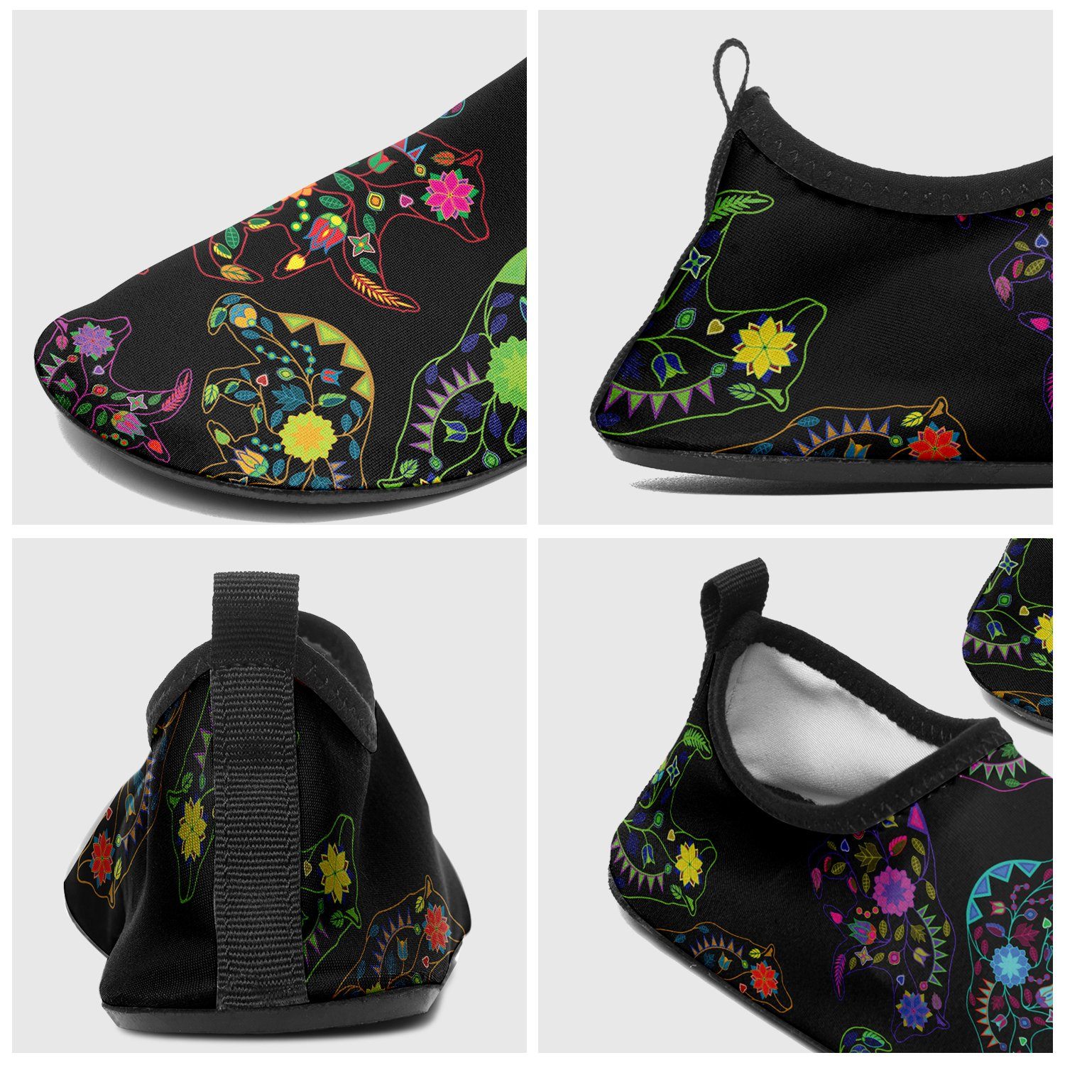 Floral Bear Sockamoccs Kid's Slip On Shoes Herman 