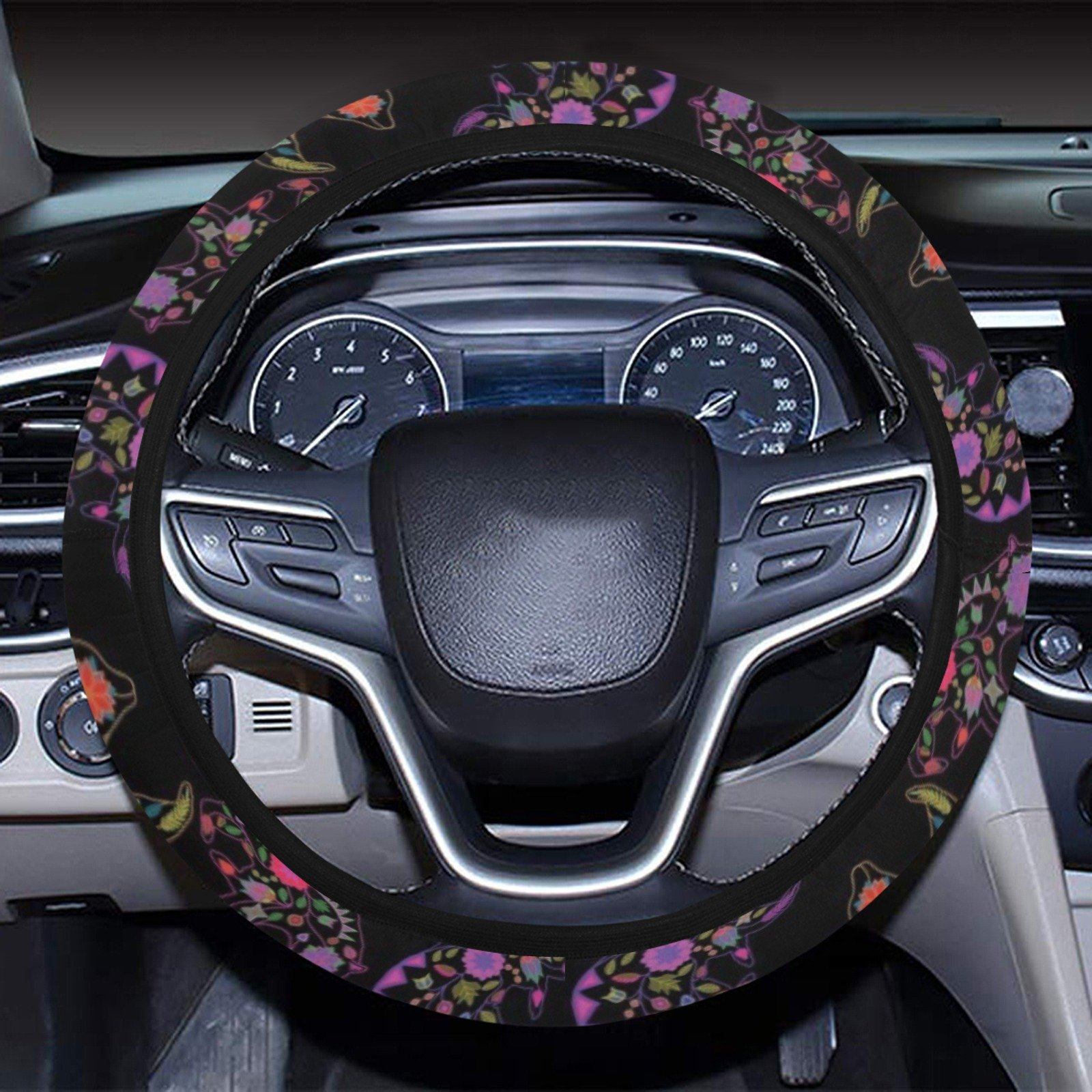 Floral Bear Steering Wheel Cover with Elastic Edge Steering Wheel Cover with Elastic Edge e-joyer 