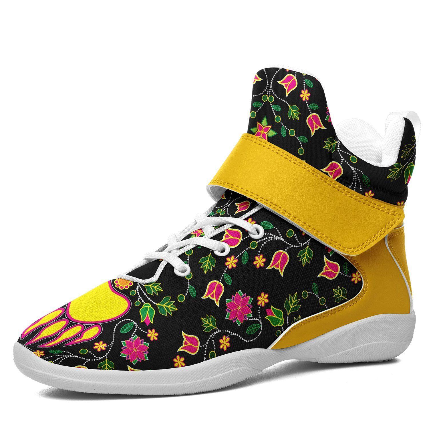 Floral Bearpaw Ipottaa Basketball / Sport High Top Shoes - White Sole 49 Dzine US Women 8.5 / US Men 7 / EUR 40 White Sole with Yellow Strap 