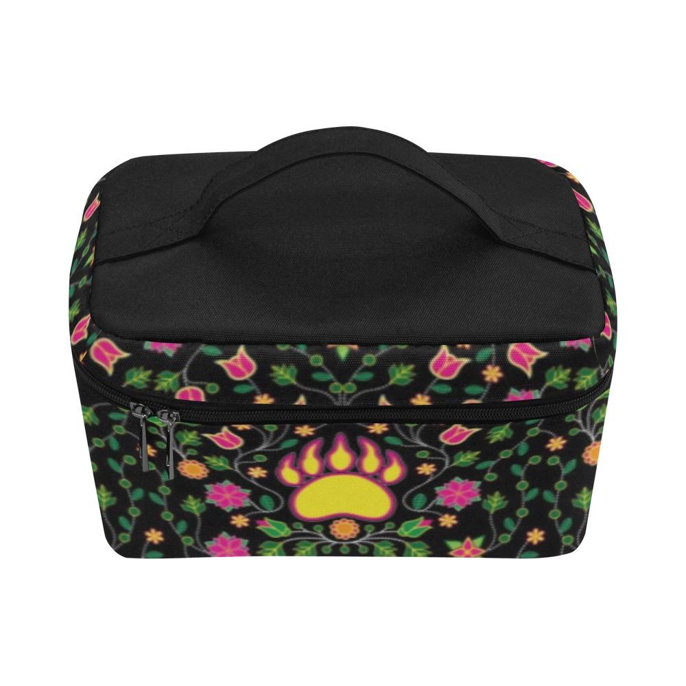 Floral Bearpaw Pink and Yellow Cosmetic Bag/Large (Model 1658) bag e-joyer 