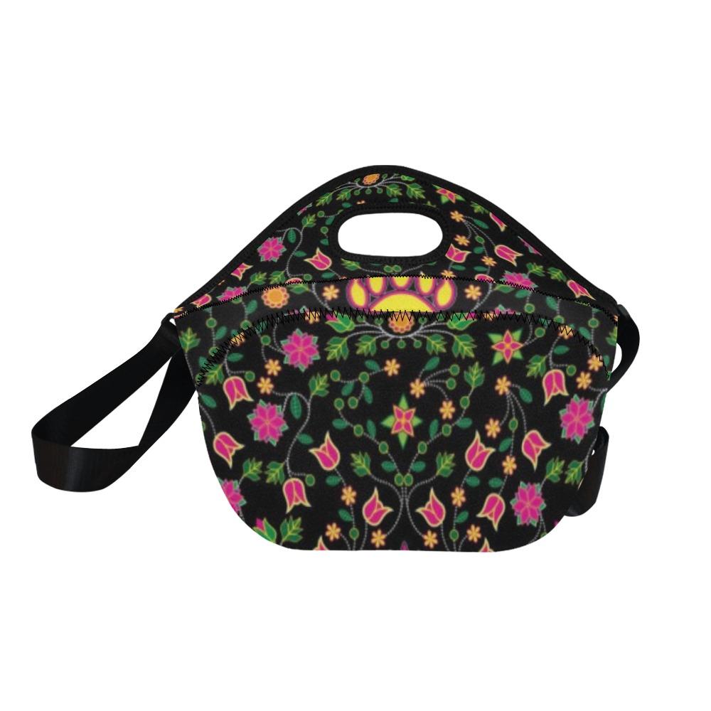 Floral Bearpaw Pink and Yellow Neoprene Lunch Bag/Large (Model 1669) bag e-joyer 