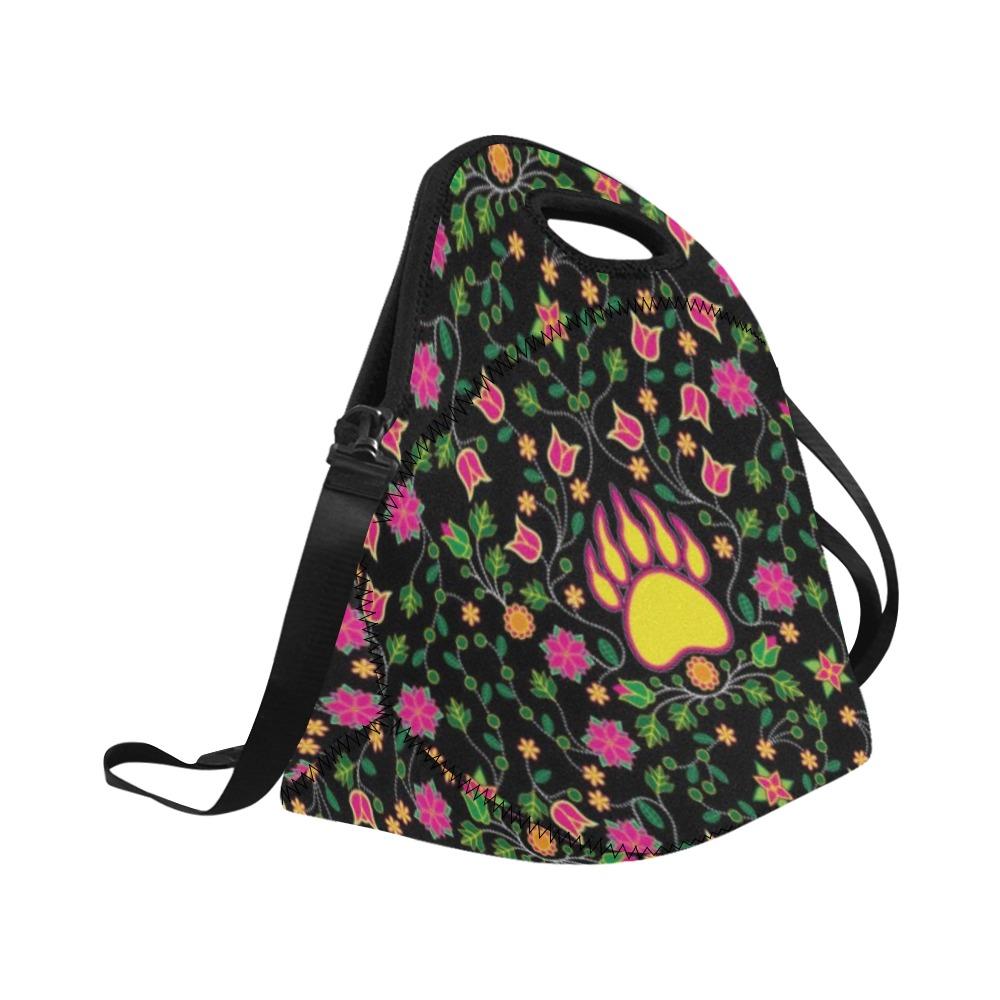 Floral Bearpaw Pink and Yellow Neoprene Lunch Bag/Large (Model 1669) bag e-joyer 