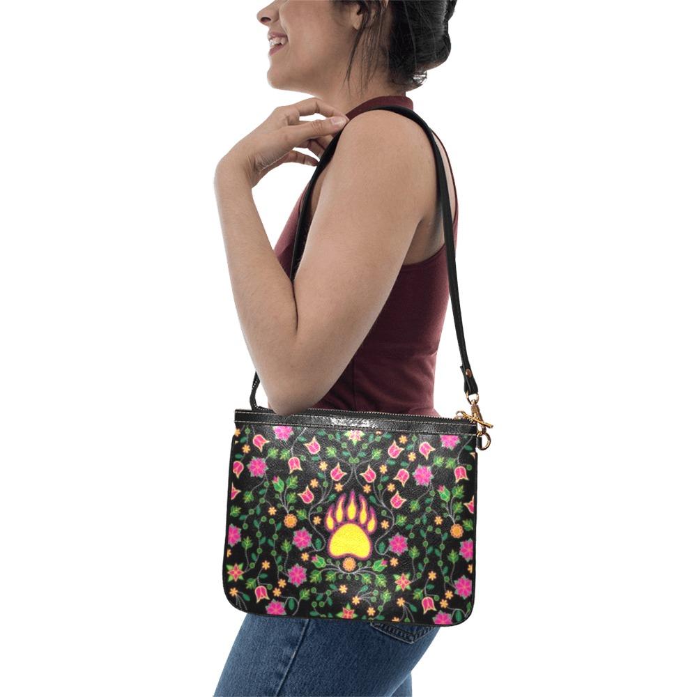 Floral Bearpaw Pink and Yellow Small Shoulder Bag (Model 1710) bag e-joyer 