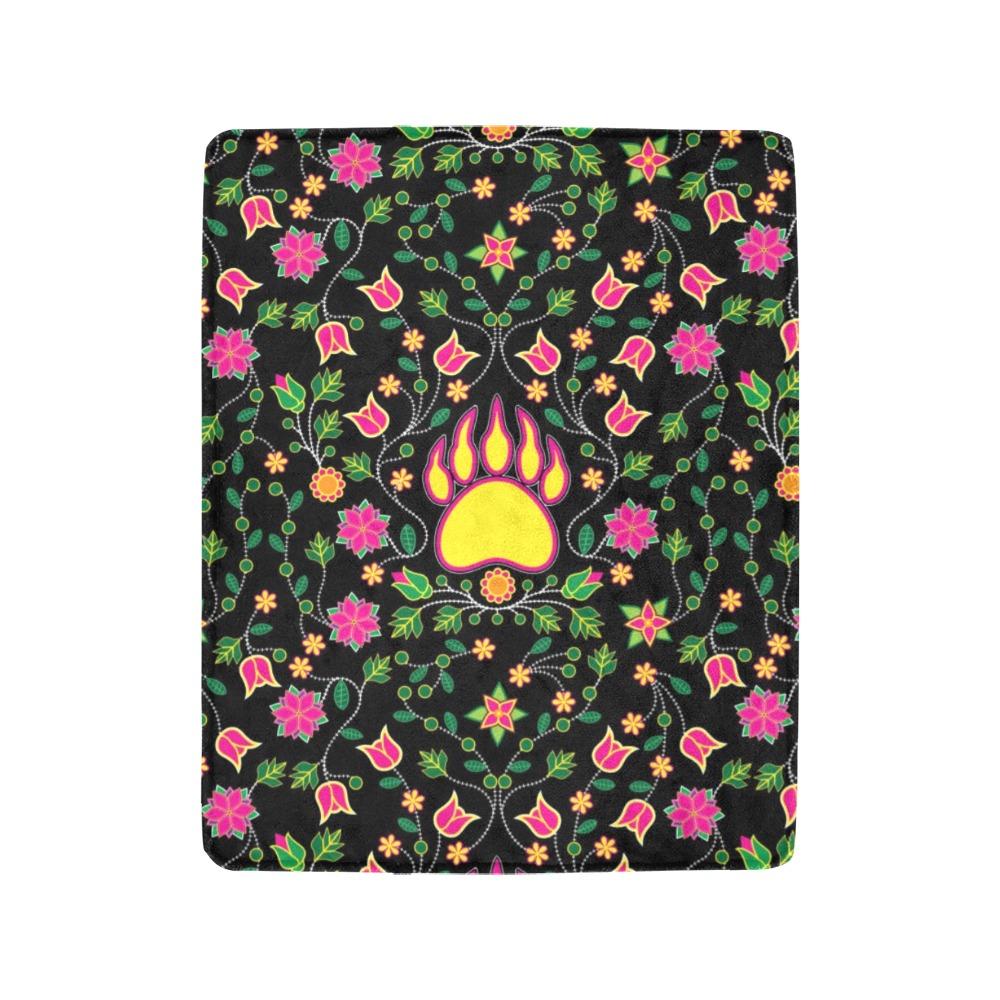 Floral Bearpaw Pink and Yellow Ultra-Soft Micro Fleece Blanket 40"x50" blanket e-joyer 