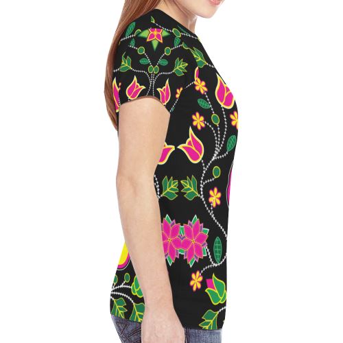 Floral Bearpaw Sunset and Yellow New All Over Print T-shirt for Women (Model T45) New All Over Print T-shirt for Women (T45) e-joyer 
