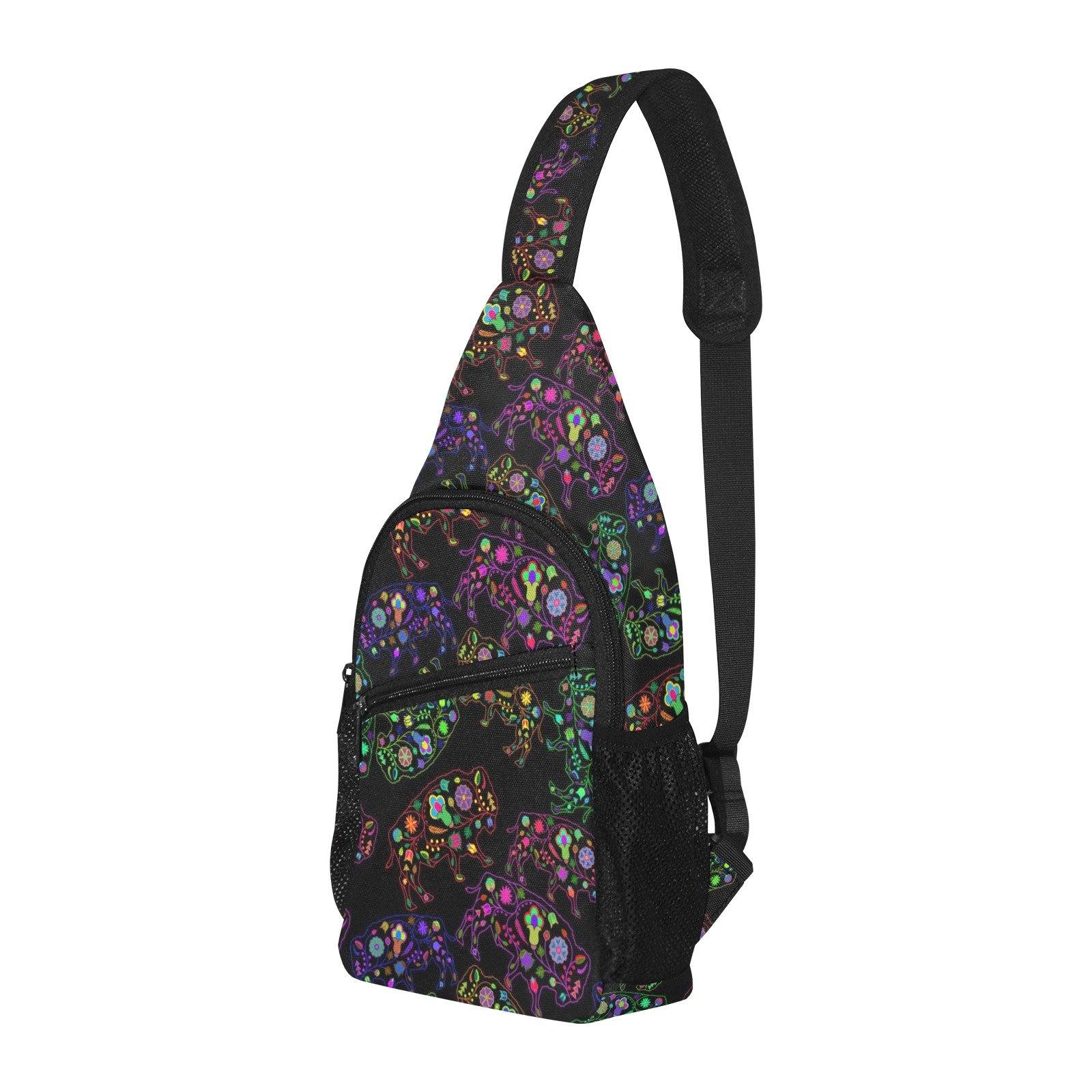 Floral Buffalo All Over Print Chest Bag (Model 1719) All Over Print Chest Bag (1719) e-joyer 