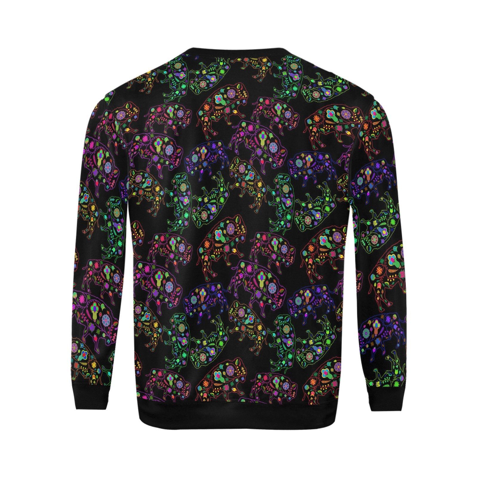 Floral Buffalo All Over Print Crewneck Sweatshirt for Men (Model H18) shirt e-joyer 